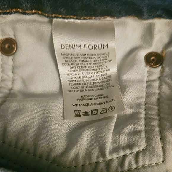 Denim forum 24W/29L The Yoko High Rise Dark Blue Jean Button Fly Non Stretchy - Picture 13 of 15